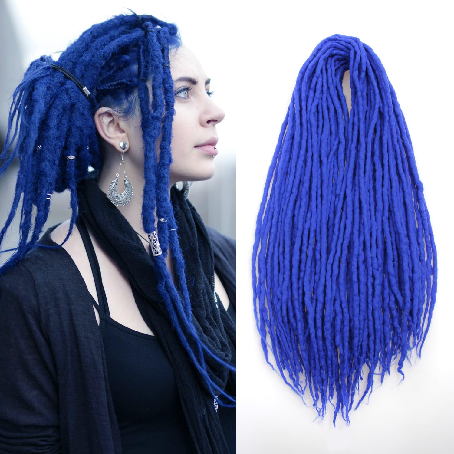 Amazon.com : DATSRXI Wool Dreadlcok Extensions, 20 Inch, 20